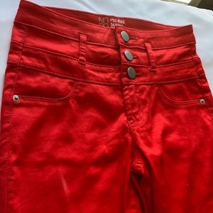 No boundaries bright red mid ride jeans